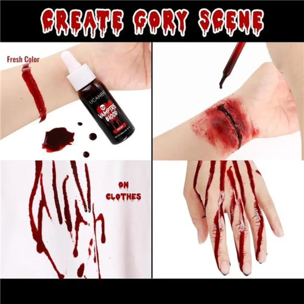 Halloween Dripping Fake Blood Realistic Blood Drops Body Paint Washable‎ Blood